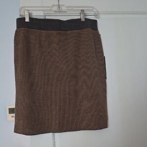 Willi Smith Tan and Gray Mini Skirt
